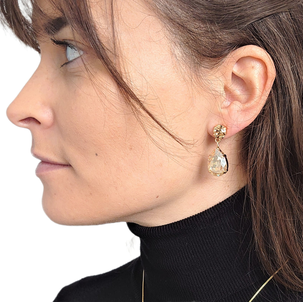 Small Angelina Earrings - Swarovski Crystals