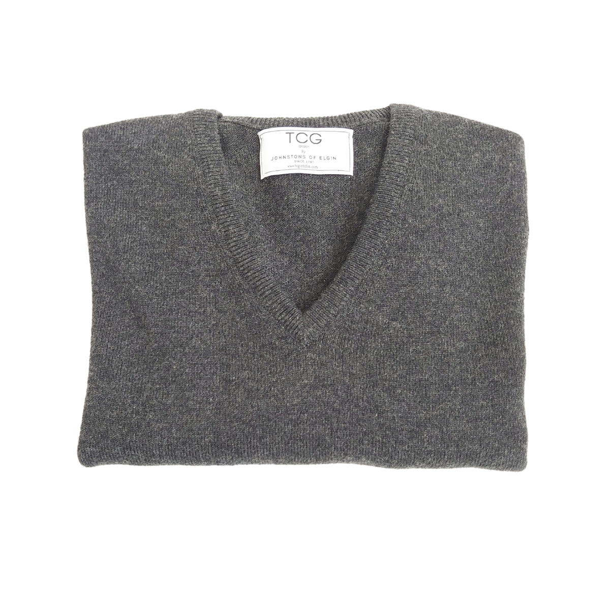 Ladies Classic Fit V-Neck 100% Pure Cashmere Jumper - Mid Grey - XS