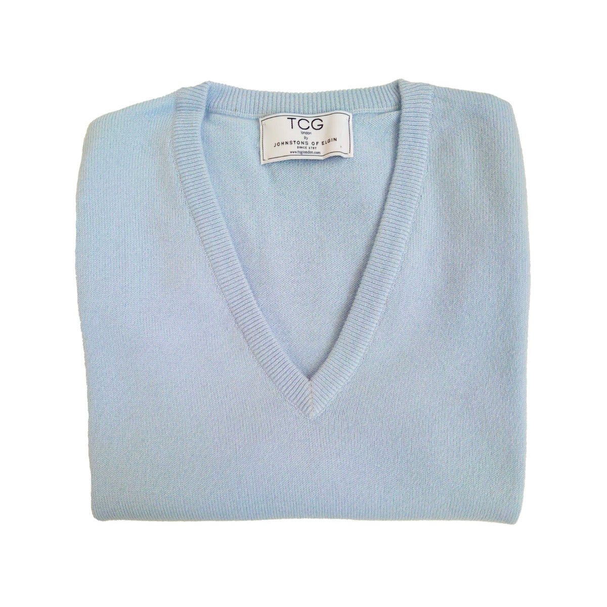 Men's Classic 100% Pure Cashmere Slipover - Sky Blue - S