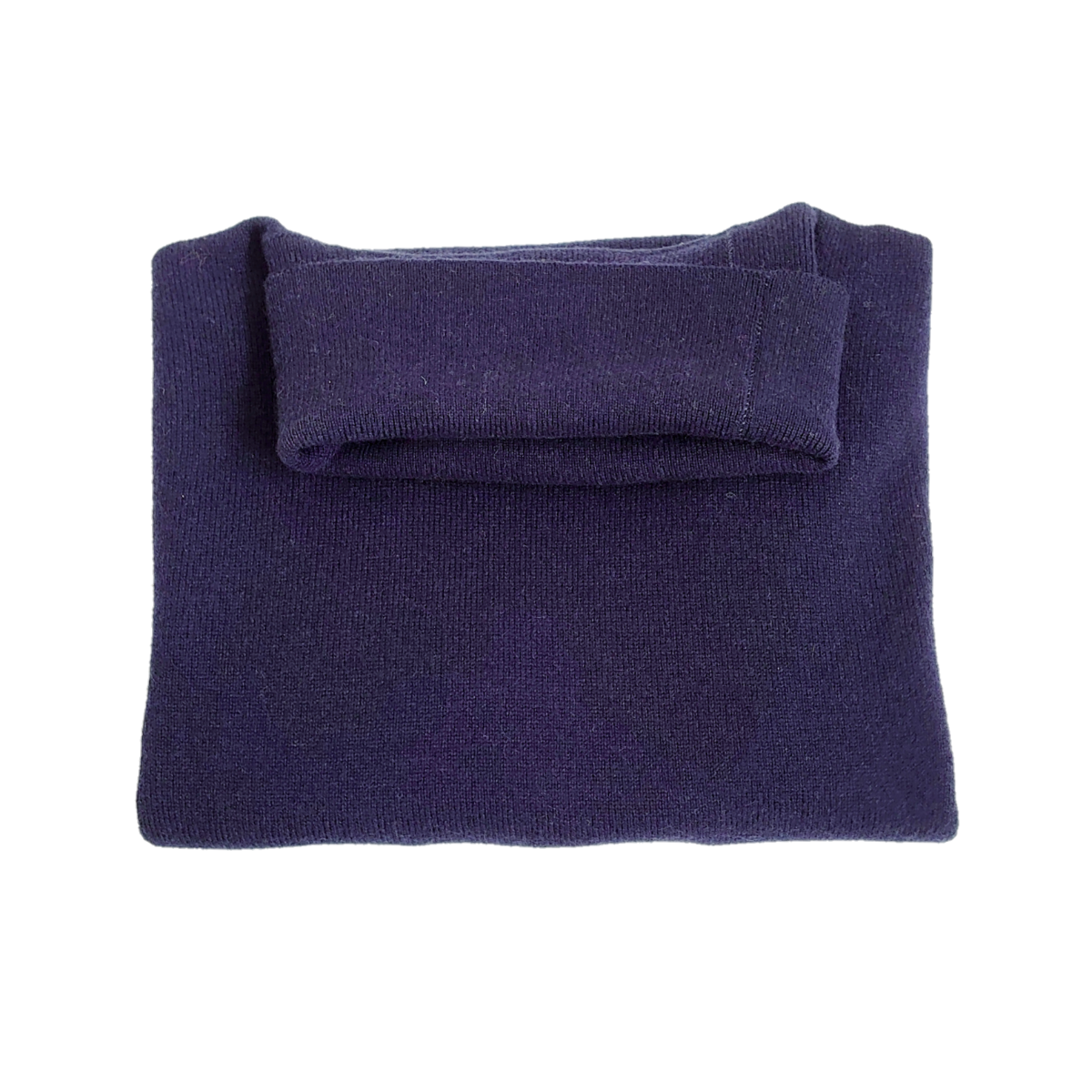 Ladies Classic Fit Roll Neck 100% Pure Cashmere Jumper - Navy Blue - XS