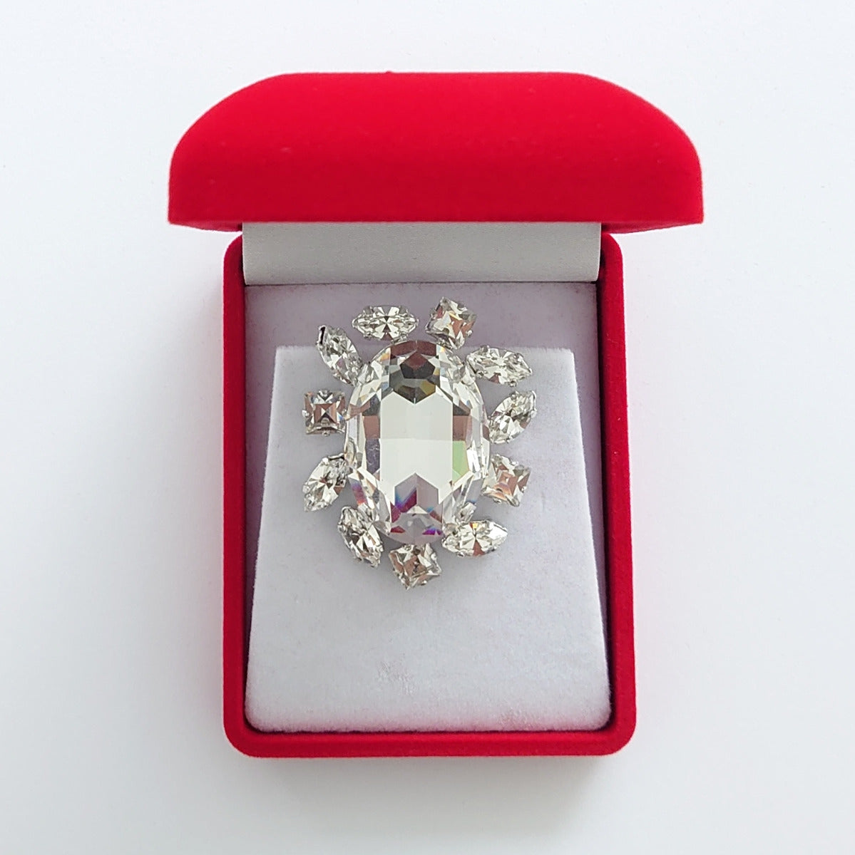Crystal Dream Statement Brooch - Clear - Swarovski Crystals