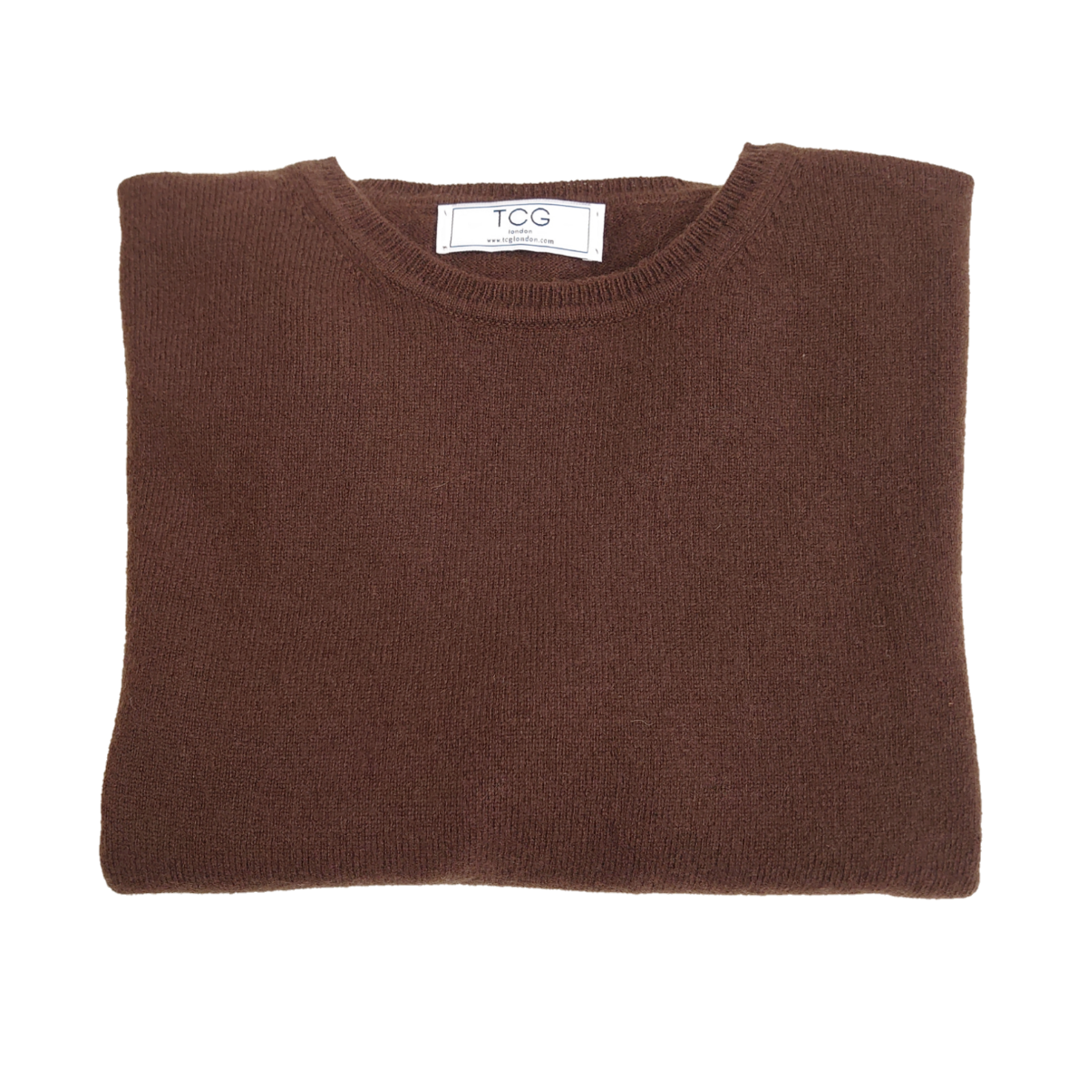 Ladies Classic Fit Round Neck 100% Pure Cashmere Jumper - Chocolate Brown - XS