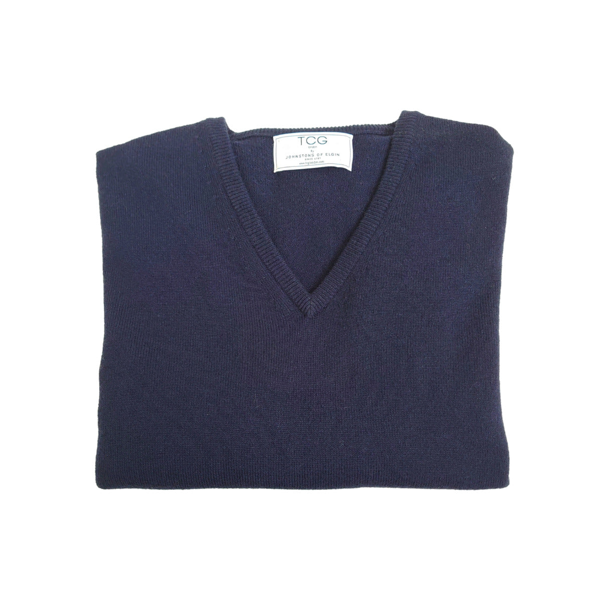 Ladies Classic Fit V-Neck 100% Pure Cashmere Jumper - Navy Blue - XS