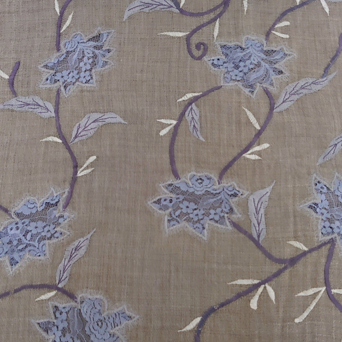 100% Pure Pashmina Cashmere Stole - Large Scarf With Flowers Embroidery