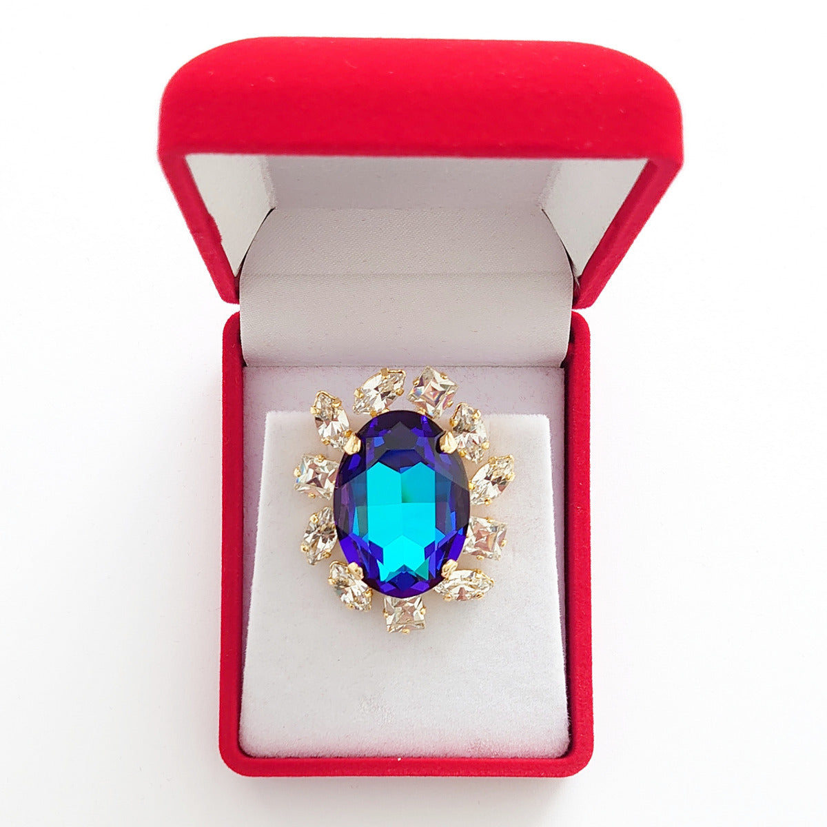 Crystal Dream Lapel Brooch - Royal Blue - Swarovski Crystals