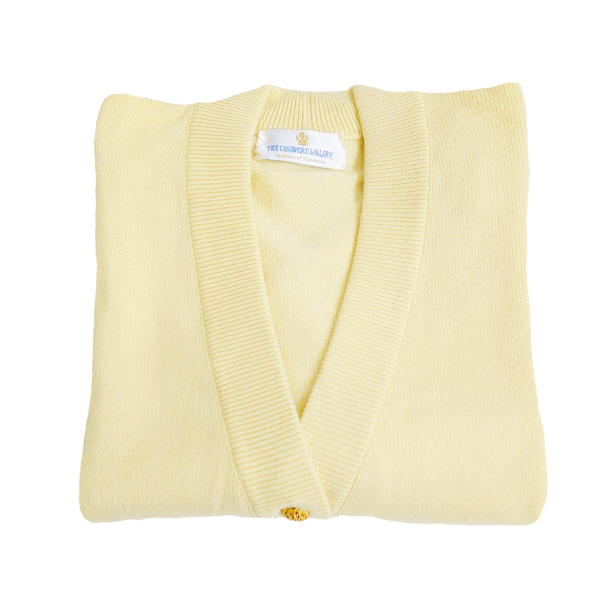 Ladies 100% Pure Cashmere Long, Loose Fit Classic Cardigan - Pale Yellow - M - L