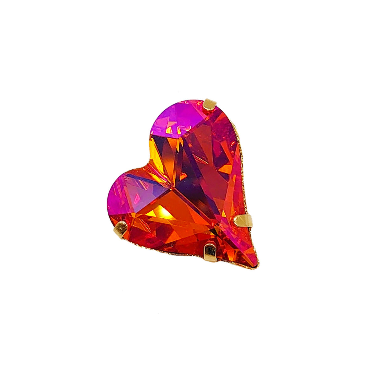 Heart Brooch - Gold Fittings - Swarovski Crystals