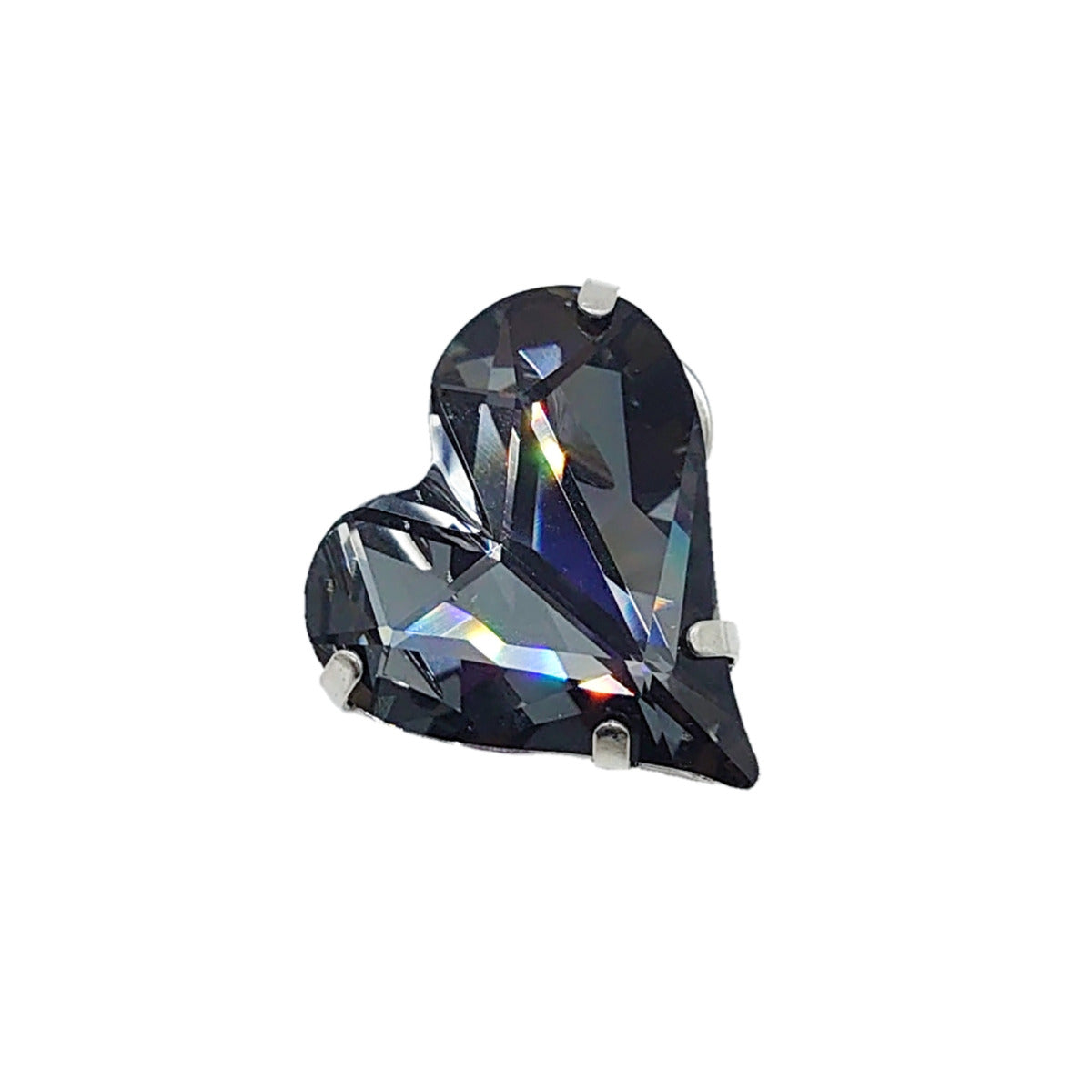 Heart Brooch - Silver Fittings - Swarovski Crystals