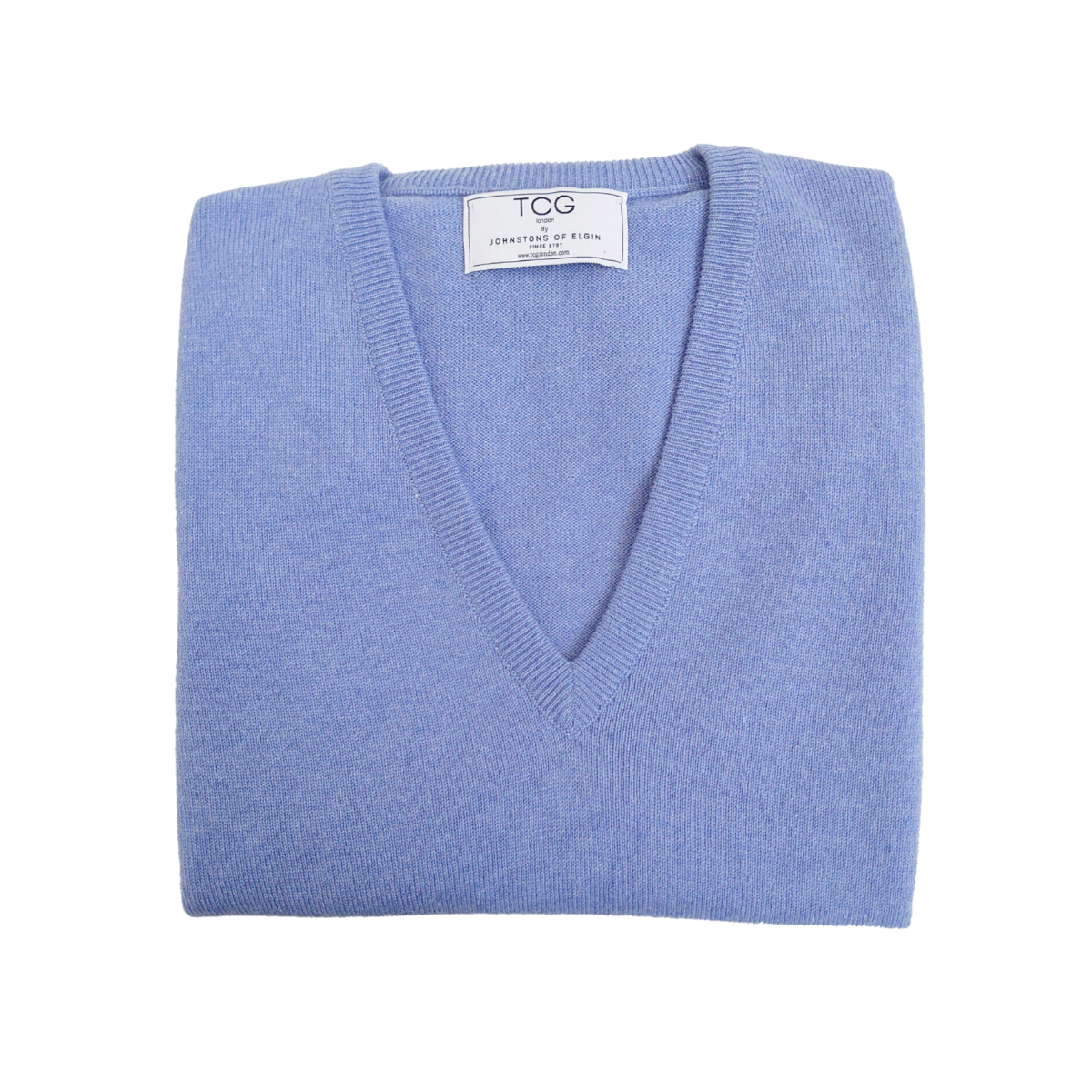 Men's Classic 100% Pure Cashmere Slipover - Periwinkle Blue - S