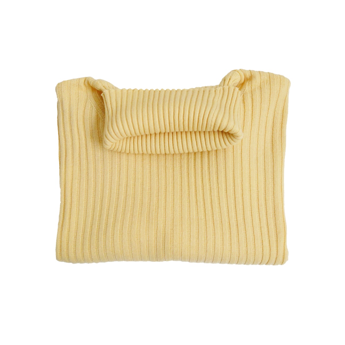 Ladies Ribbed Roll Neck 100% Pure Cashmere Jumper - Parmesan Yellow - L