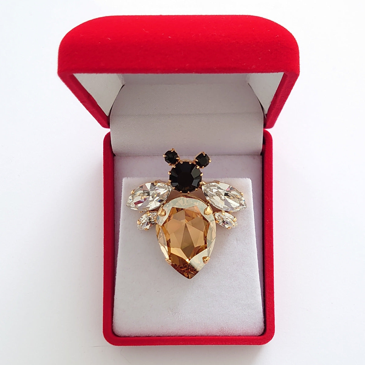 Large Bee Brooch - Swarovski Crystals