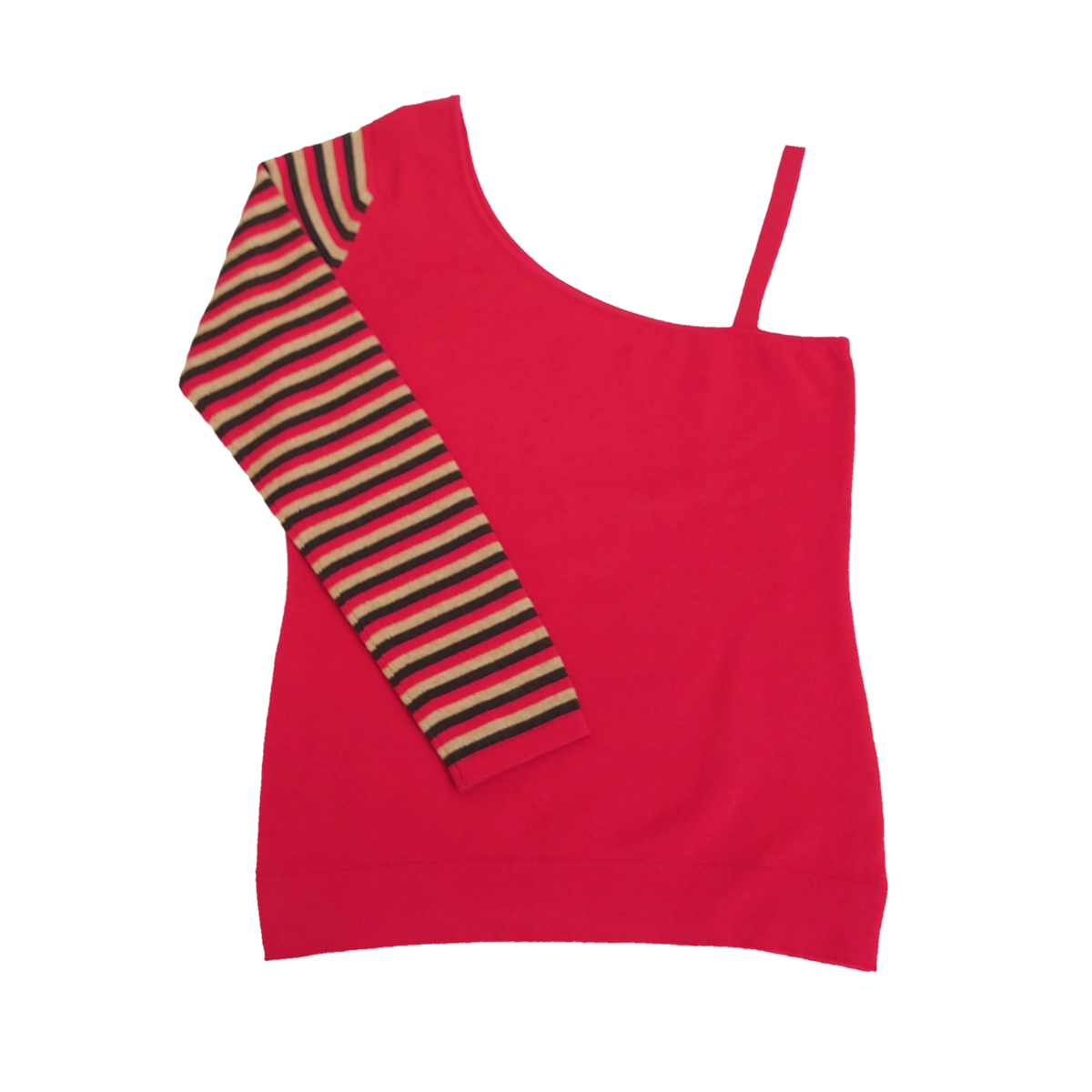 Ladies Limited Edition 100% Pure Cashmere One-Sleeve Sweater - Red - M