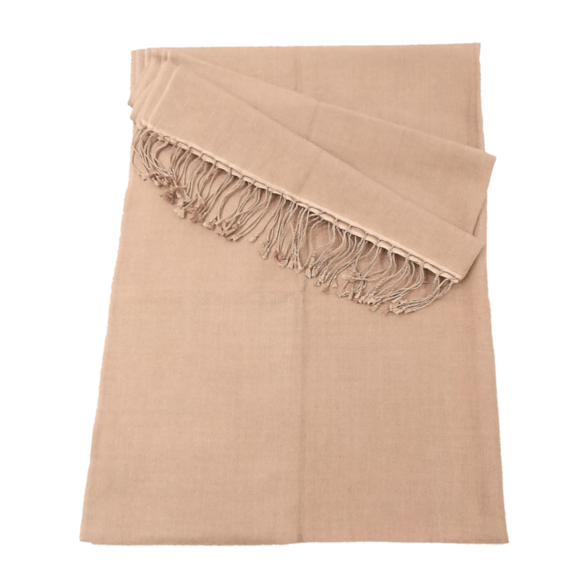 Pale Toffee Cashmere and Silk Pashmina Stole - TCG London