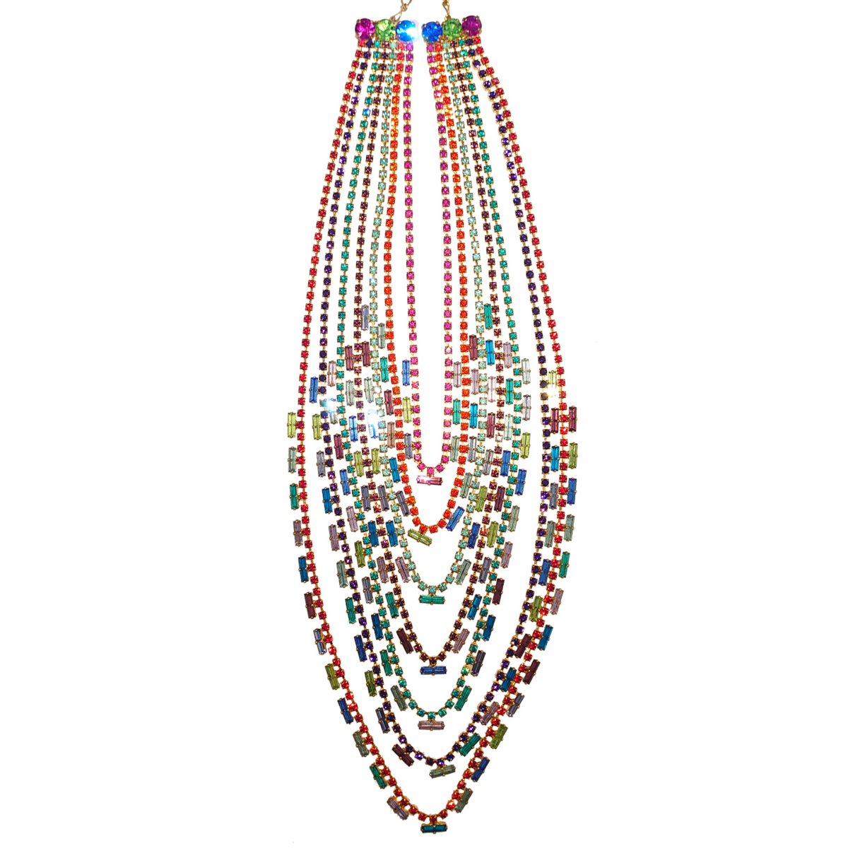 Bespoke Multicolour Long Necklace - Swarovski Crystals