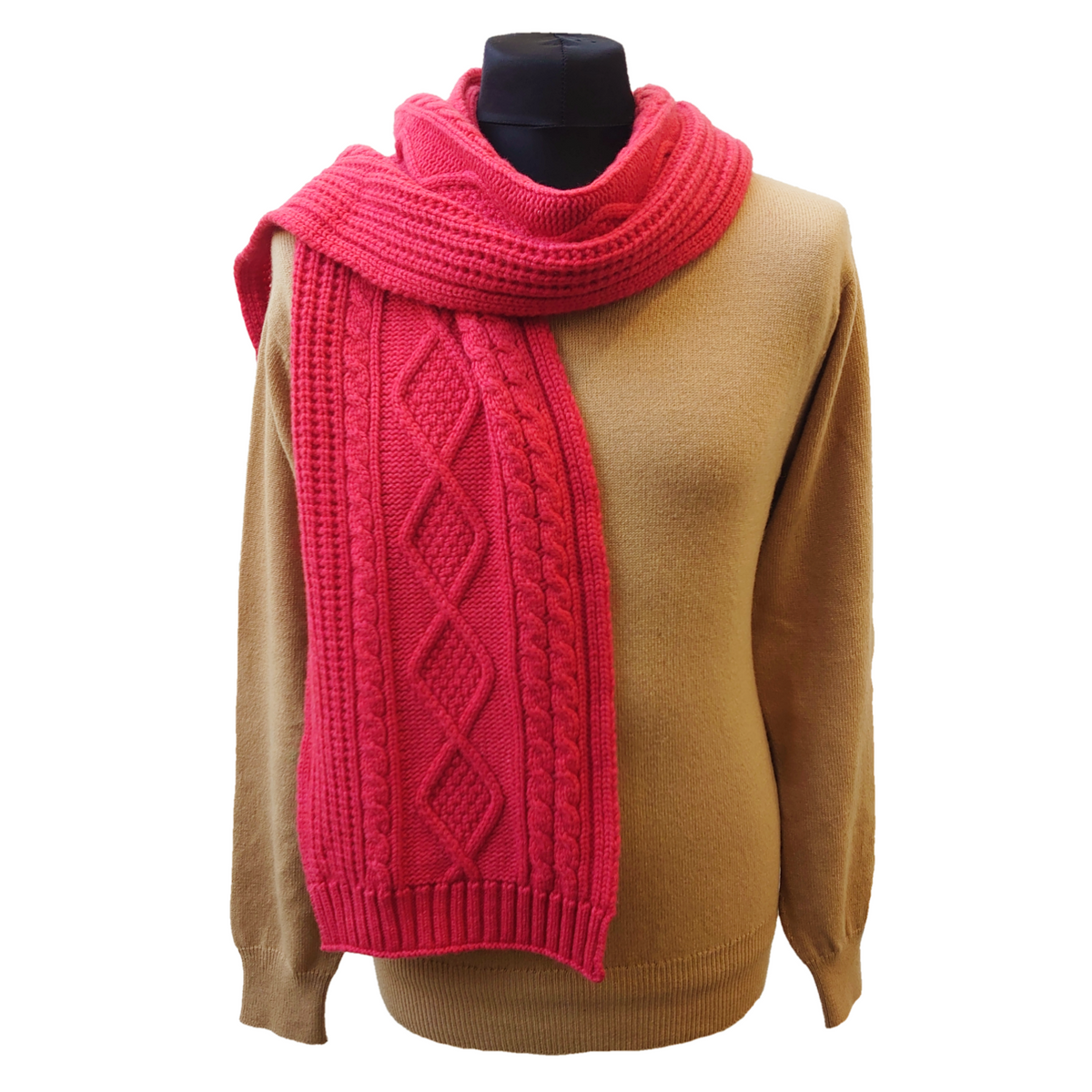 100% Pure Scottish Cashmere Cable Knit Luxury Scarf