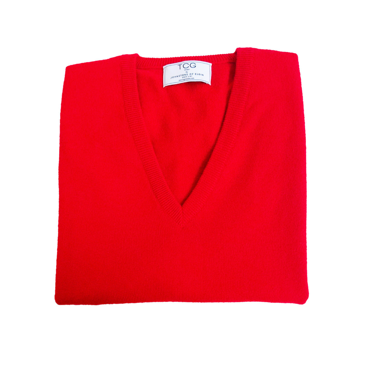 Men's Classic 100% Pure Cashmere Slipover - Red - L