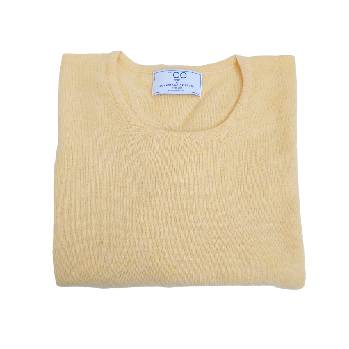 Ladies Oversized, Longline  100% Pure Cashmere Round Neck Tunic with Side Slits - Yellow Melange - L