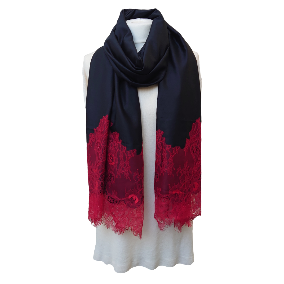 Limited Edition 100% Pure Silk Stole With Lace
