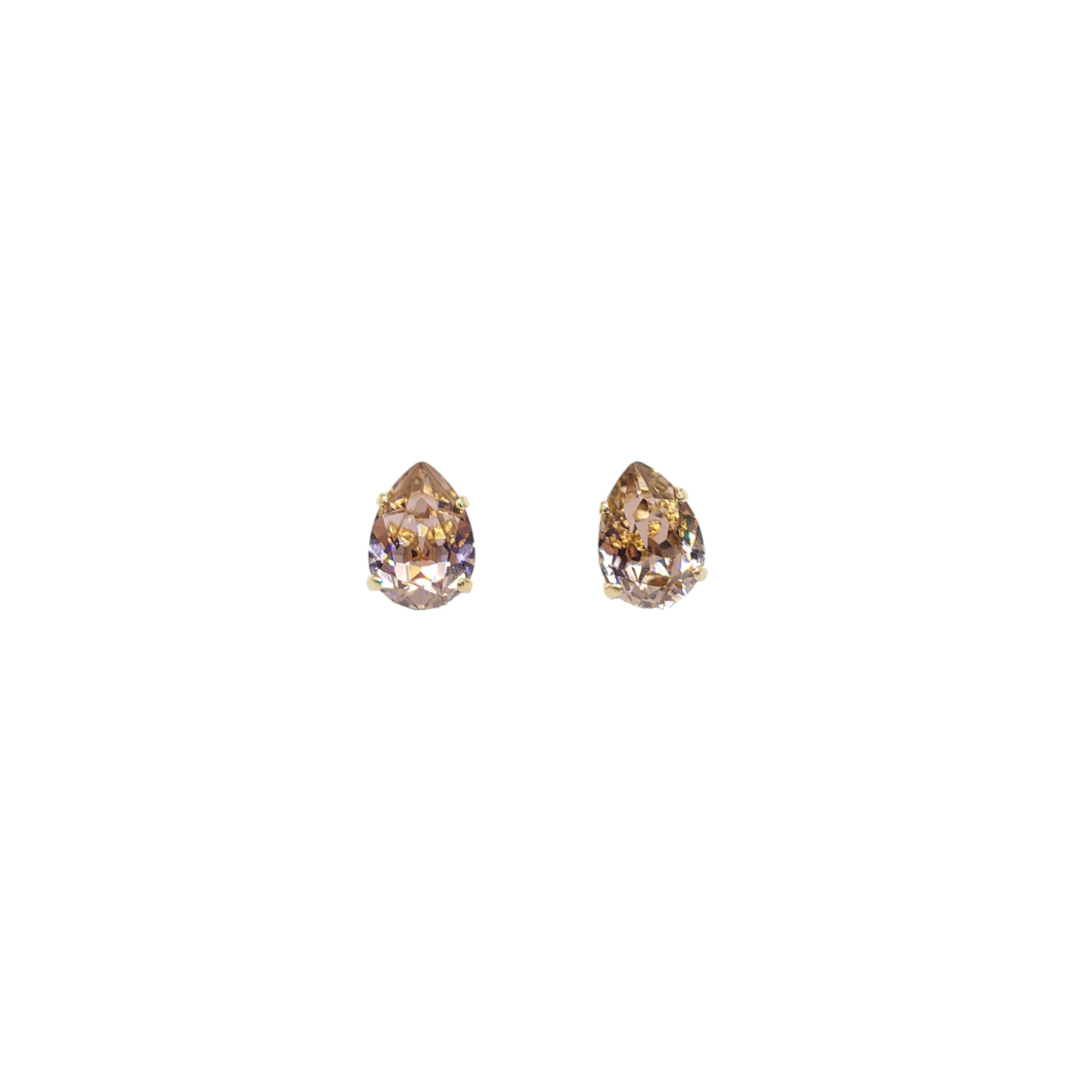Teardrop Stud Earrings - Swarovski Crystals