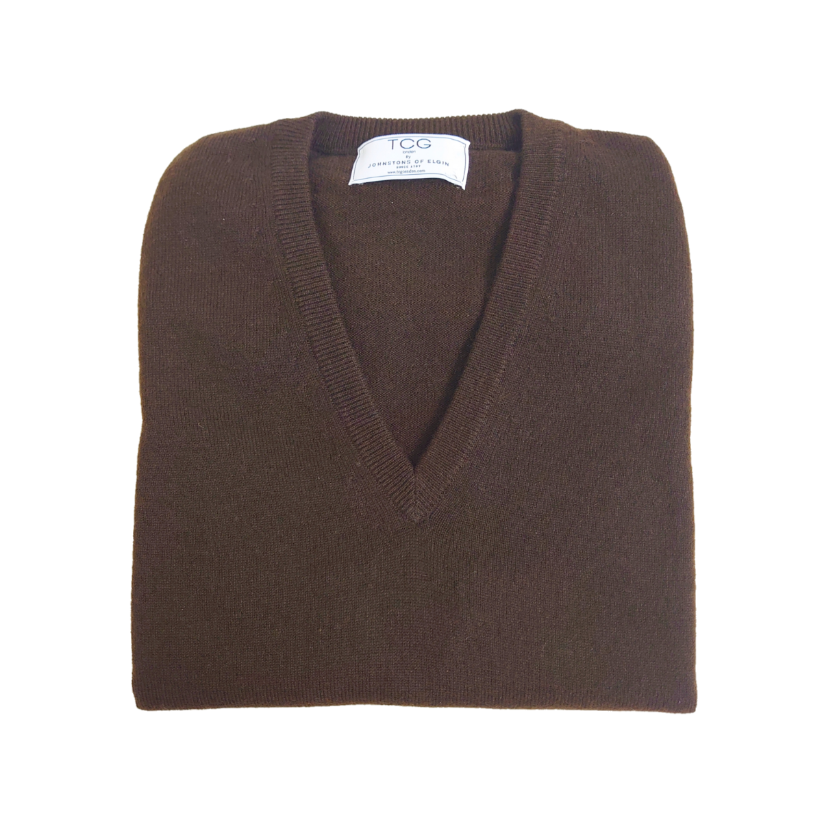 Men's Classic 100% Pure Cashmere Slipover - Dark Brown - S