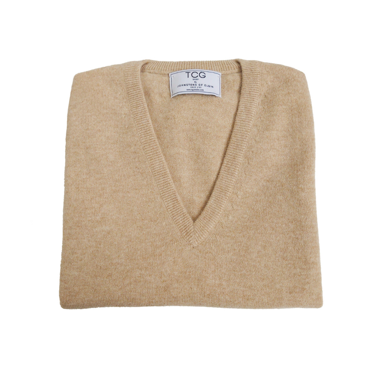 Men's Classic 100% Pure Cashmere Slipover - Sand - S