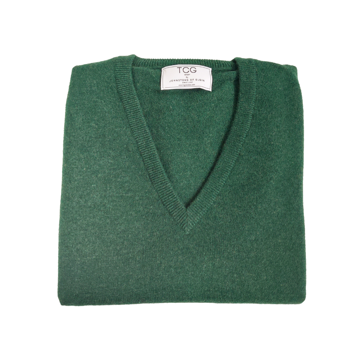 Men's Classic 100% Pure Cashmere Slipover - Dark Green Melange - S