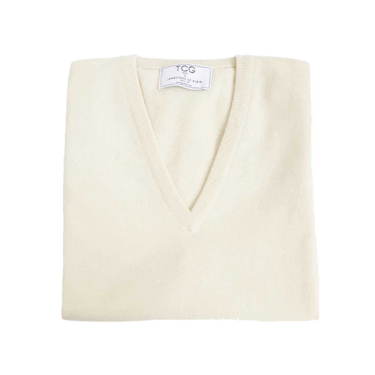 Men's Classic 100% Pure Cashmere Slipover - Off White - XXL